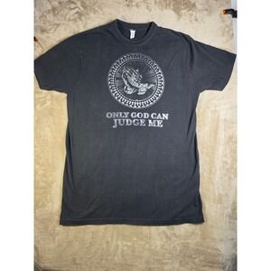 Flying Horse Only God Can Judge Me Vintage Graphic T-Shirt Black Mens 2XL Cotton